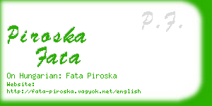 piroska fata business card